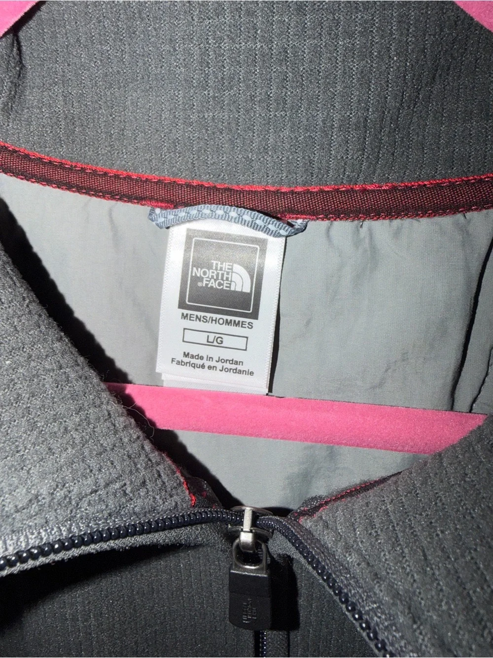 The North Face Mens Waffle Grid Fleece Quarter Zip Pullover Charcoal Gray L